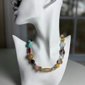 One-of-a-Kind Earthy Gemstone Necklace